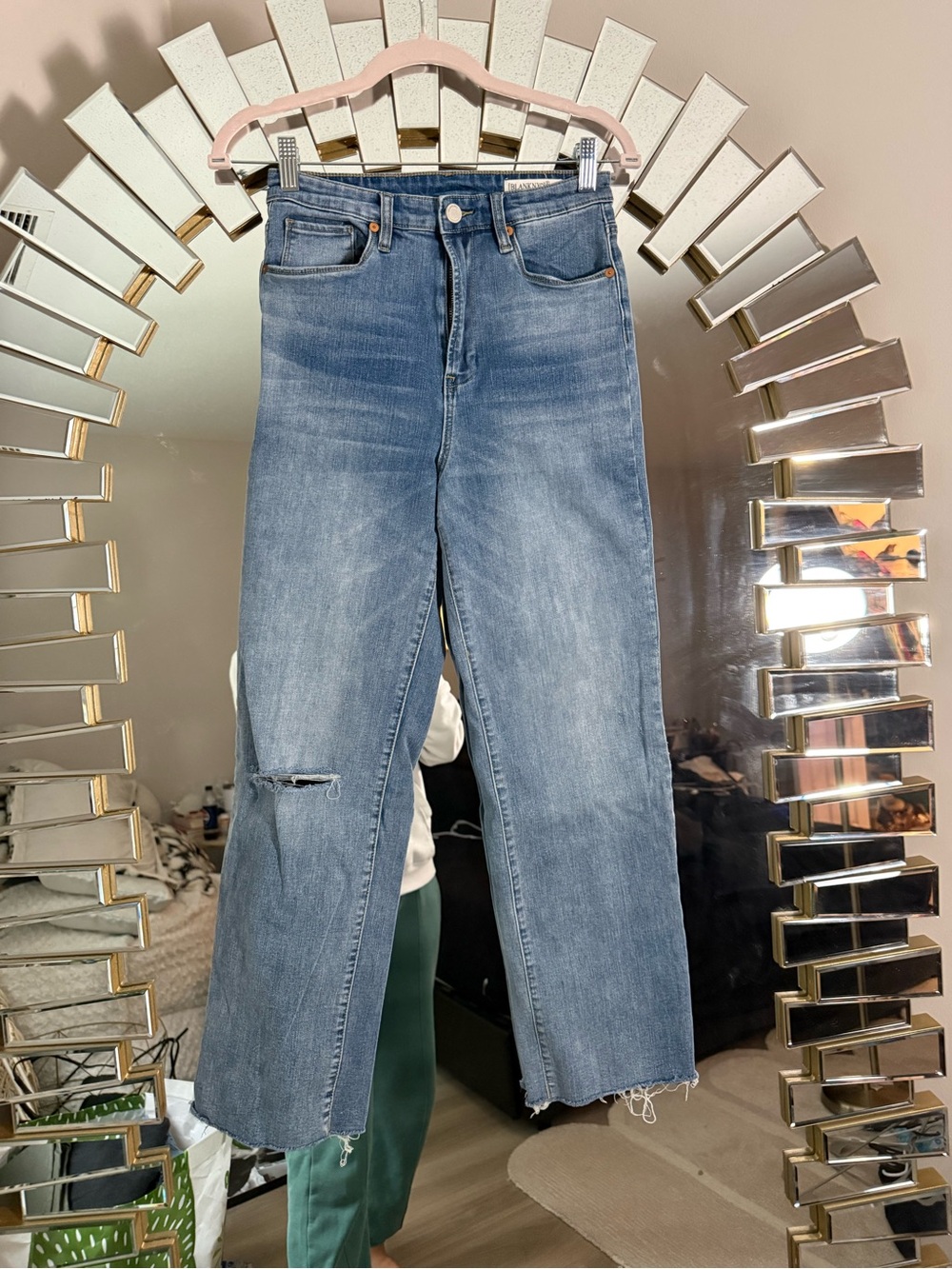 Blank NYC Straight-Leg High-Rise Jeans — Washed Blue